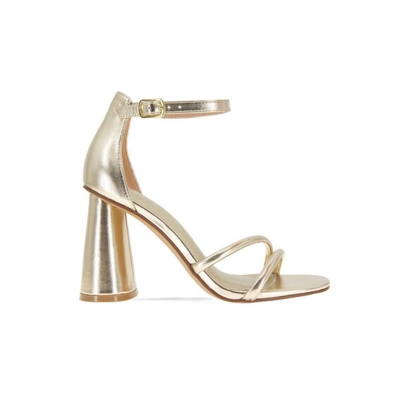 BCBGeneration Womens Patria Sandals SZ 11 Gold Easy Walk Heels Block Strap - Picture 2 of 10